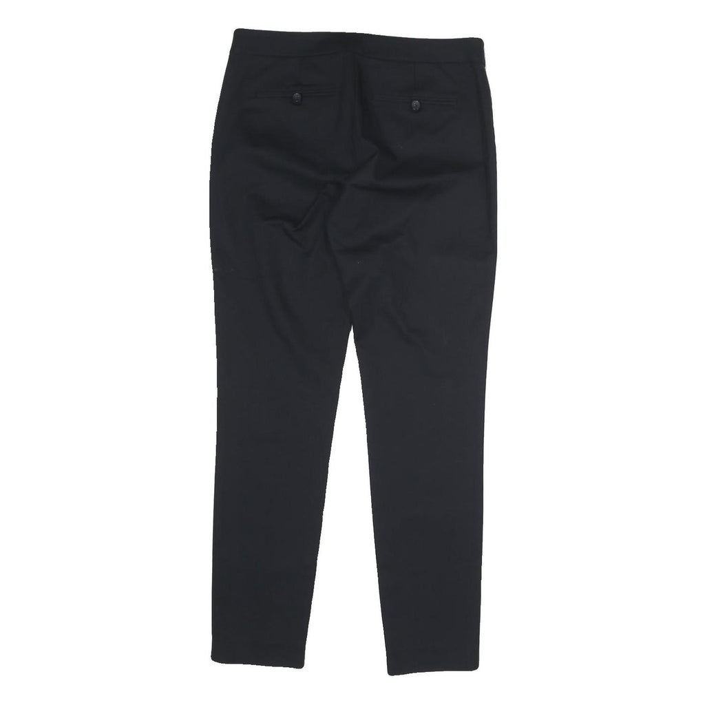 CLUB MONACO Womens Cotton Blend Black Regular Fit Straight Leg Trousers W30 L29