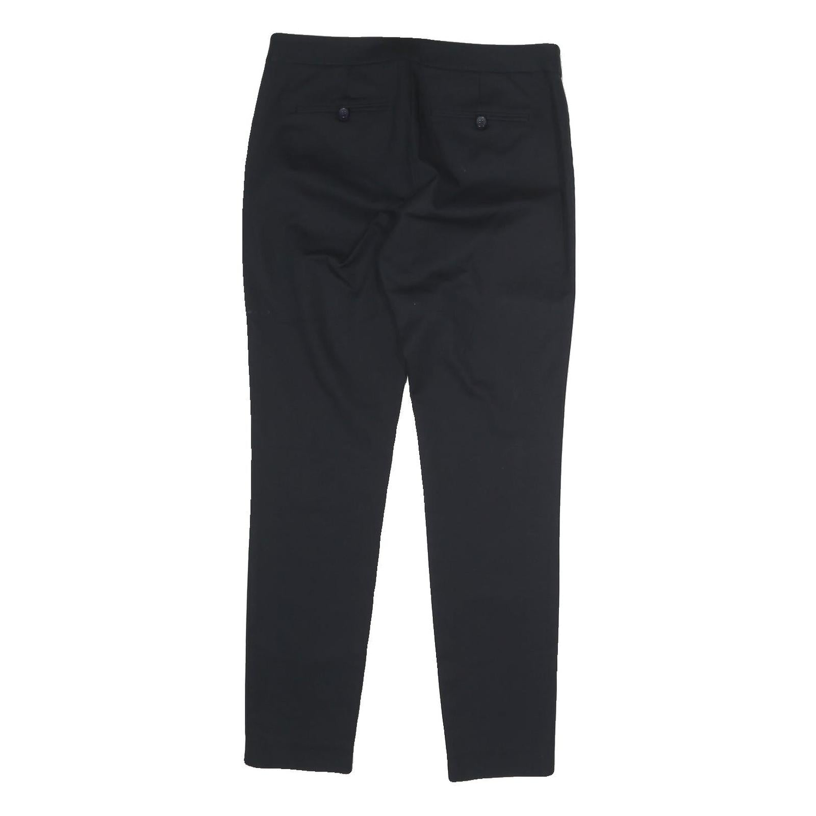 CLUB MONACO Womens Cotton Blend Black Regular Fit Straight Leg Trousers W30 L29