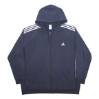 ADIDAS Mens Blue Pullover Hoodie 3XL Cotton Blend Full Zip Sportswear