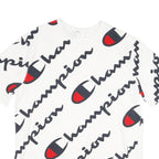 CHAMPION Mens White Black & Red Logo Graphic T-Shirt XL Short Sleeve Crew Neck