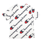 CHAMPION Mens White Black & Red Logo Graphic T-Shirt XL Short Sleeve Crew Neck