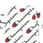 CHAMPION Mens White Black & Red Logo Graphic T-Shirt XL Short Sleeve Crew Neck