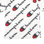 CHAMPION Mens White Black & Red Logo Graphic T-Shirt XL Short Sleeve Crew Neck
