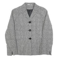 LUCIA Womens Black & White Check Button Jacket M Woven Classic Tailored Casual