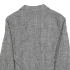 LUCIA Womens Black & White Check Button Jacket M Woven Classic Tailored Casual