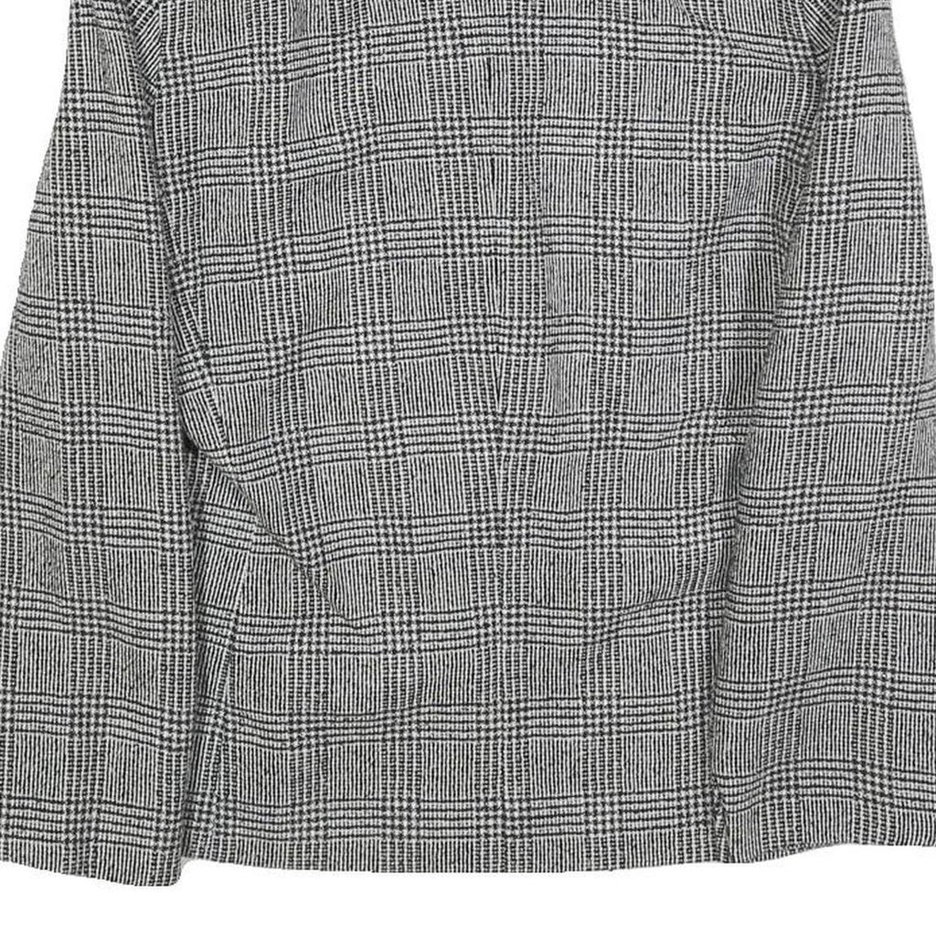 LUCIA Womens Black & White Check Button Jacket M Woven Classic Tailored Casual