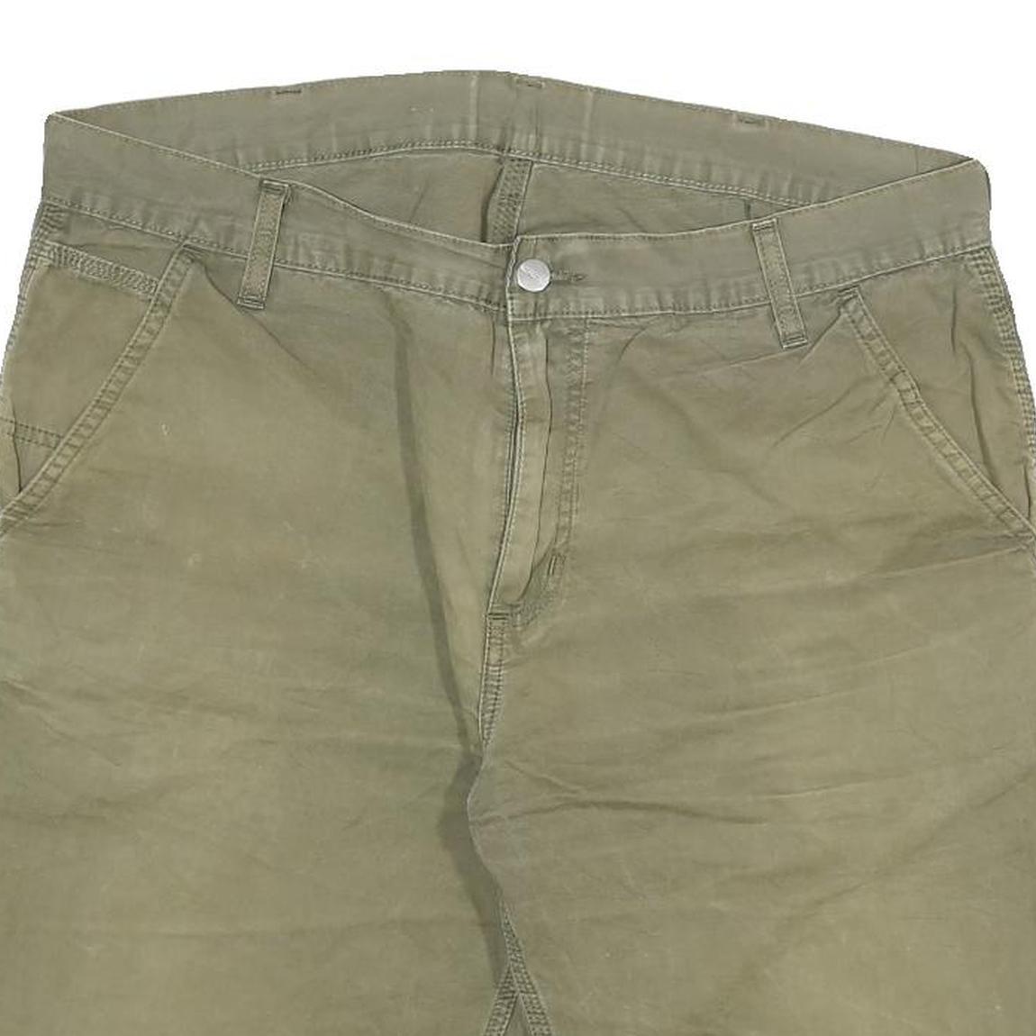 CARHARTT Mens Shorts Green Casual Cotton Blend 2XL W36 Workwear Durable