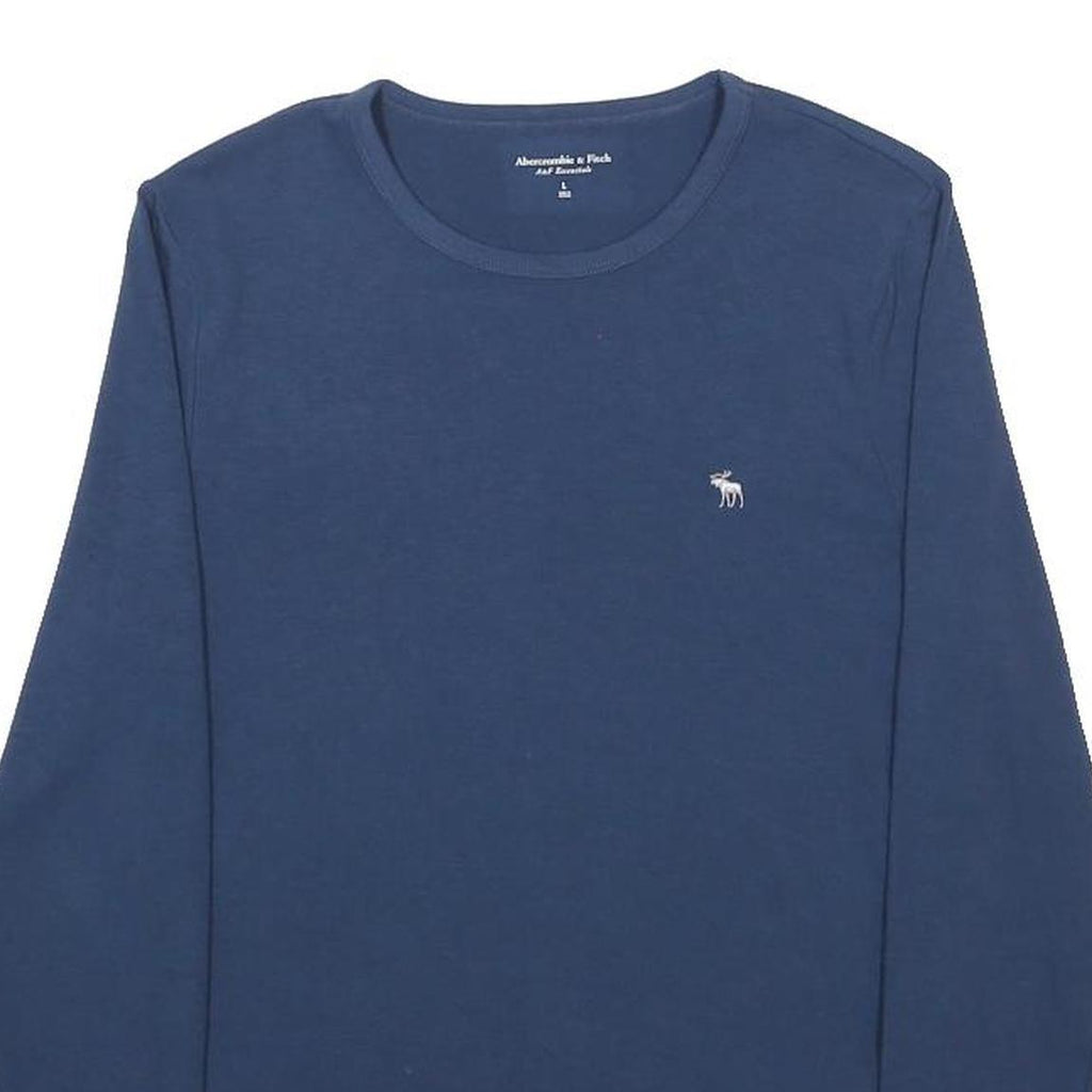 ABERCROMBIE & FITCH Womens Blue Long Sleeve Crew Neck T-Shirt L Cotton Blend