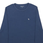 ABERCROMBIE & FITCH Womens Blue Long Sleeve Crew Neck T-Shirt L Cotton Blend