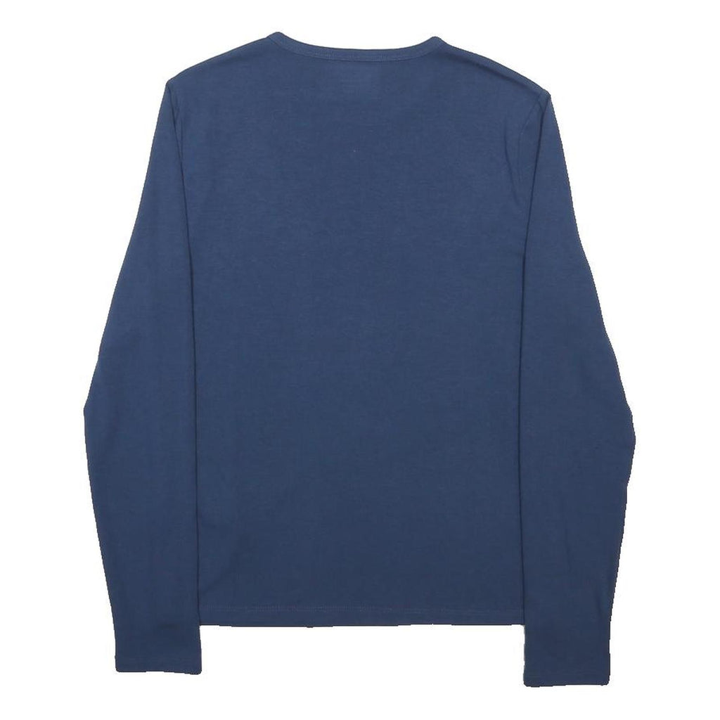 ABERCROMBIE & FITCH Womens Blue Long Sleeve Crew Neck T-Shirt L Cotton Blend