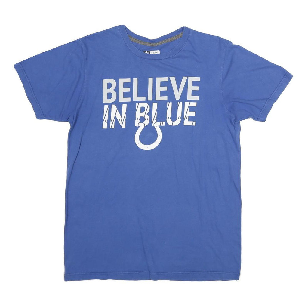 NFL Mens Blue Believe In Blue Graphic T-Shirt M Short Sleeve Crew Neck