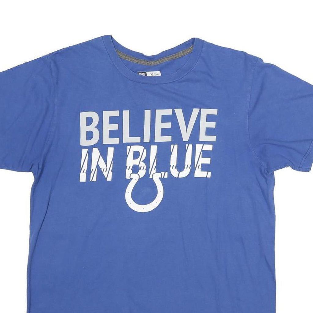 NFL Mens Blue Believe In Blue Graphic T-Shirt M Short Sleeve Crew Neck