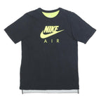 NIKE Mens Black Yellow Air Graphic T-Shirt M Short Sleeve Crew Neck Cotton Blend