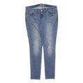 LEVI'S Womens Slim Blue Denim Slim 711 Jeans Cotton Blend W35 L34 Distressed