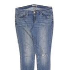 LEVI'S Womens Slim Blue Denim Slim 711 Jeans Cotton Blend W35 L34 Distressed