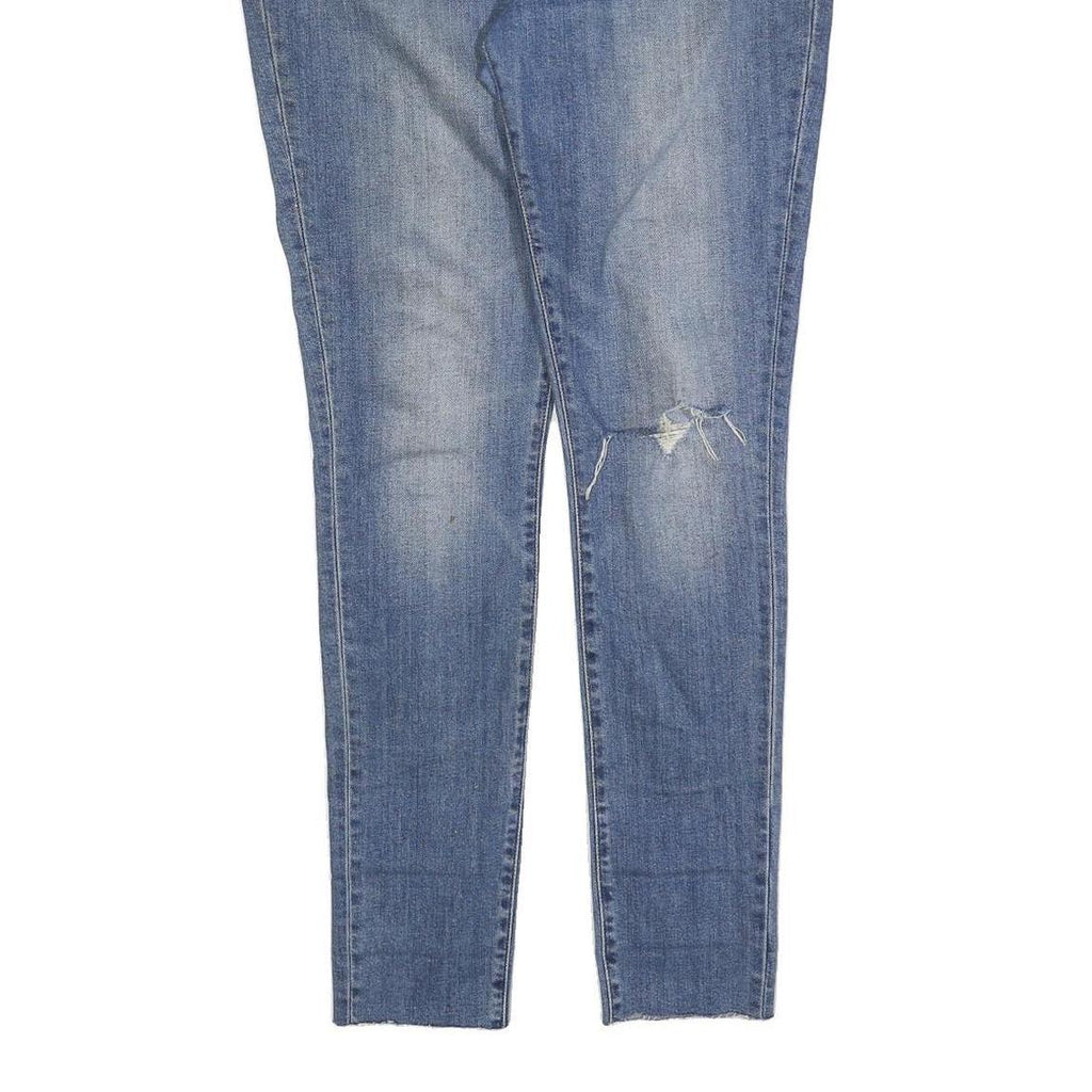 LEVI'S Womens Slim Blue Denim Slim 711 Jeans Cotton Blend W35 L34 Distressed