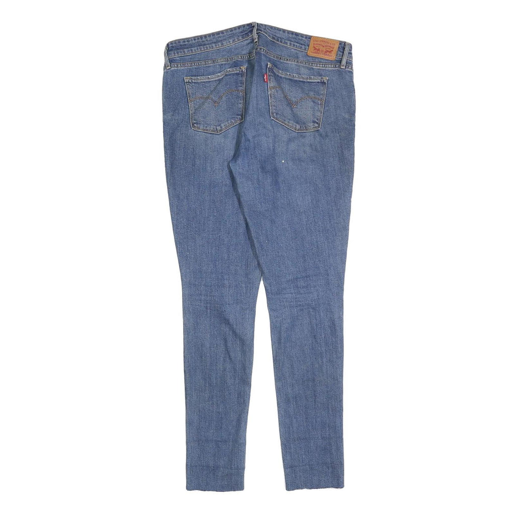 LEVI'S Womens Slim Blue Denim Slim 711 Jeans Cotton Blend W35 L34 Distressed
