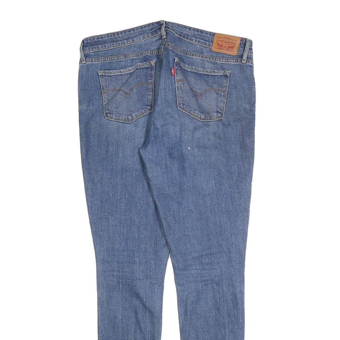 LEVI'S Womens Slim Blue Denim Slim 711 Jeans Cotton Blend W35 L34 Distressed