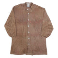 MONSIEUR EXCLUSIVE Mens Brown & Beige Check Shirt Long Sleeve Button Neck M