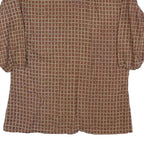 MONSIEUR EXCLUSIVE Mens Brown & Beige Check Shirt Long Sleeve Button Neck M