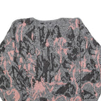 IMPROMPTU Womens Grey & Pink Patterned Jumper Crew Neck Basic Knit M Casual