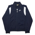 NIKE Mens Navy Blue White Track Jacket S Polyester Zip Sportswear