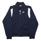 NIKE Mens Navy Blue White Track Jacket S Polyester Zip Sportswear