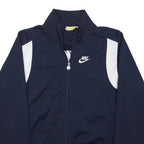 NIKE Mens Navy Blue White Track Jacket S Polyester Zip Sportswear
