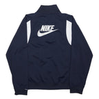 NIKE Mens Navy Blue White Track Jacket S Polyester Zip Sportswear