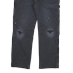 DICKIES Mens Cotton Blend Black Regular Straight Trousers W34 L27 Workwear Zip