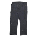DICKIES Mens Cotton Blend Black Regular Straight Trousers W34 L27 Workwear Zip
