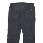 DICKIES Mens Cotton Blend Black Regular Straight Trousers W34 L27 Workwear Zip