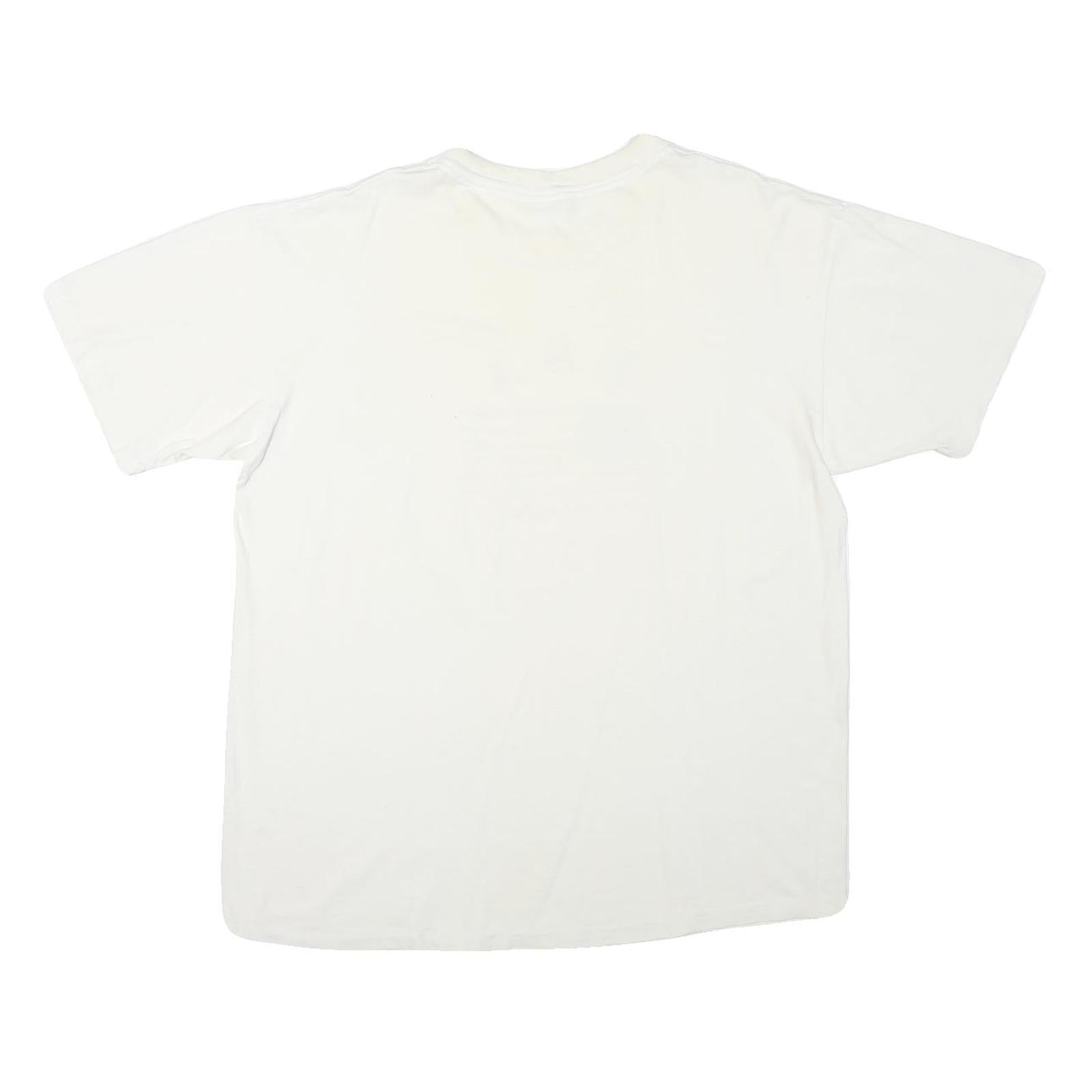 PRO SPORT Mens White USA Flag Graphic T-Shirt L Short Sleeve Crew Neck Cotton