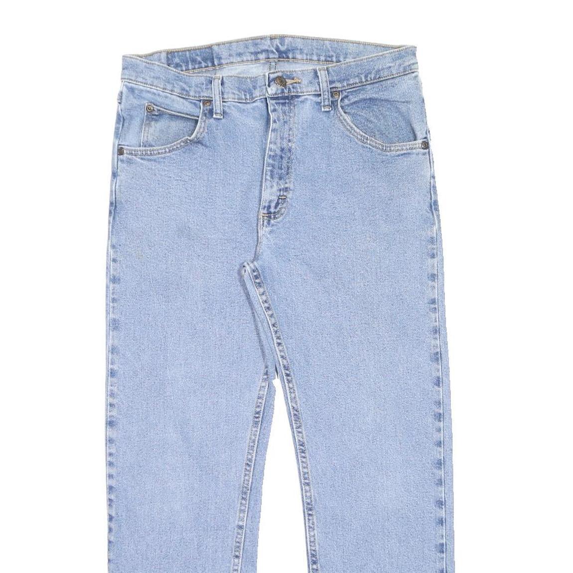 WRANGLER Mens Jeans Blue Regular Straight Denim Light W33 L30 Cotton Blend Zip