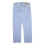 WRANGLER Mens Jeans Blue Regular Straight Denim Light W33 L30 Cotton Blend Zip