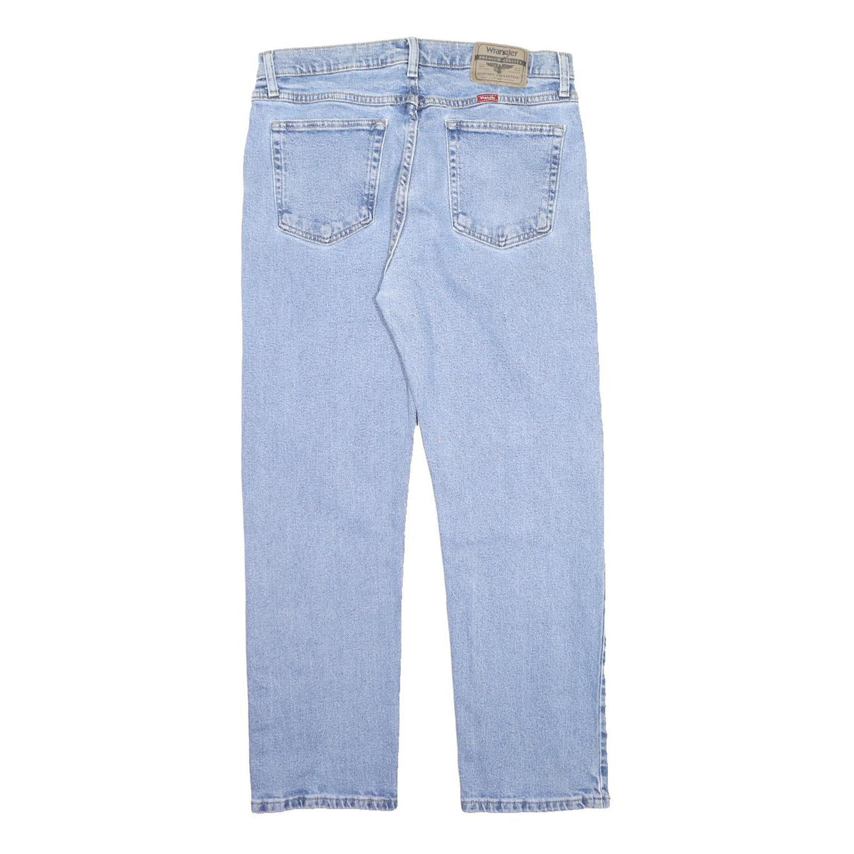 WRANGLER Mens Jeans Blue Regular Straight Denim Light W33 L30 Cotton Blend Zip
