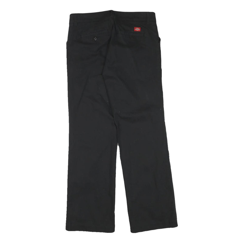 DICKIES Womens Black Regular Fit Straight Leg Cotton Blend Trousers W30 L29