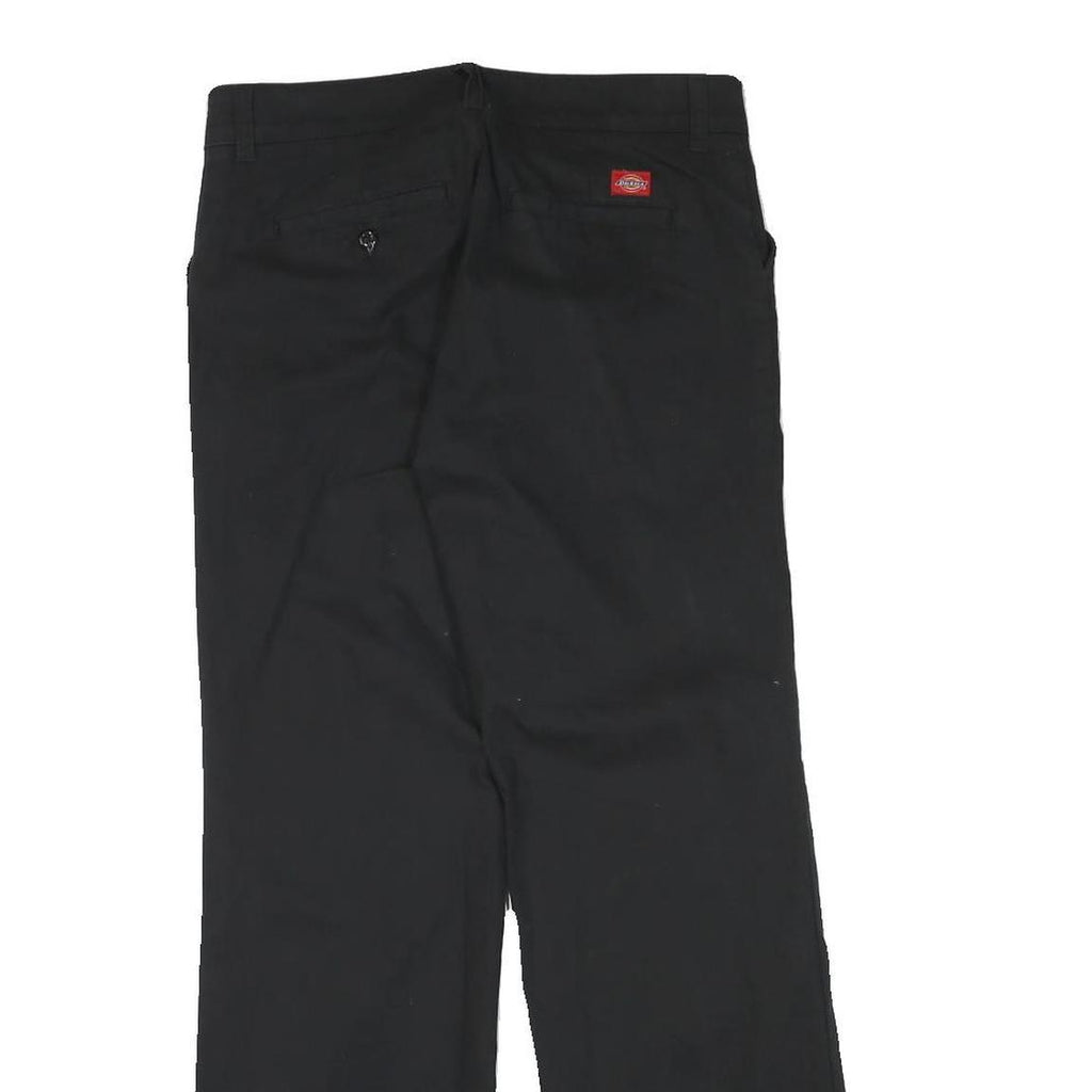DICKIES Womens Black Regular Fit Straight Leg Cotton Blend Trousers W30 L29