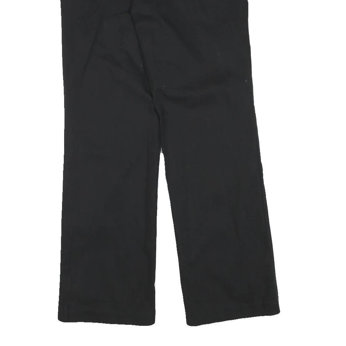 DICKIES Womens Black Regular Fit Straight Leg Cotton Blend Trousers W30 L29