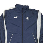 PUMA Mens Navy & White Swisscom Challenge Track Jacket L Nylon Zip Sport
