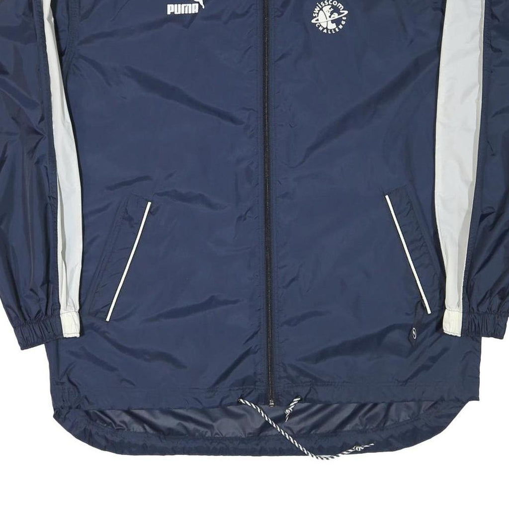 PUMA Mens Navy & White Swisscom Challenge Track Jacket L Nylon Zip Sport