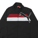 PUMA Mens Black Red & White Sports Logo Zip Jacket M Polyester Blend