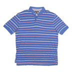 TOMMY HILFIGER Mens Blue & Pink Striped Short Sleeve Polo Shirt XL Classic Fit