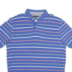 TOMMY HILFIGER Mens Blue & Pink Striped Short Sleeve Polo Shirt XL Classic Fit