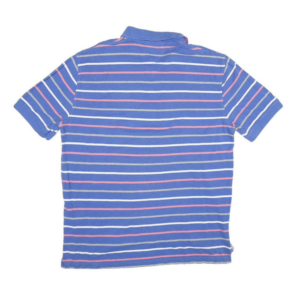 TOMMY HILFIGER Mens Blue & Pink Striped Short Sleeve Polo Shirt XL Classic Fit