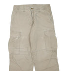 CARHARTT Mens Cotton Blend Beige Regular Cargo Trousers W32 L27 Workwear Casual