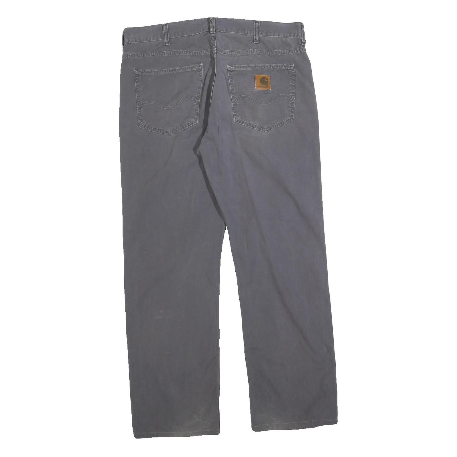 CARHARTT Mens Cotton Blend Grey Relaxed Straight Trousers W34 L29 Casual Wear