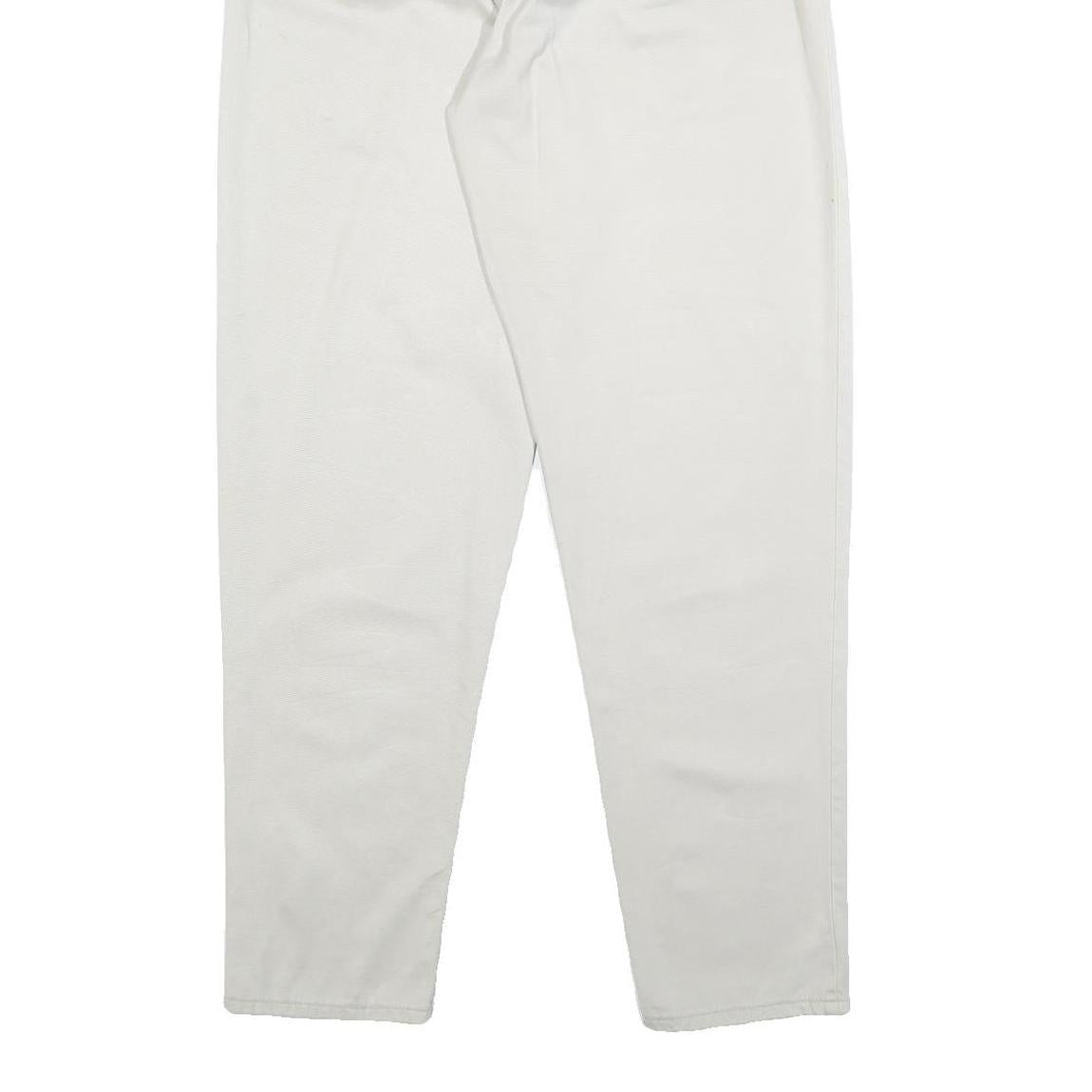TRUSSARDI Womens Cotton White Slim Tapered Trousers W27 L30 Stylish Casual