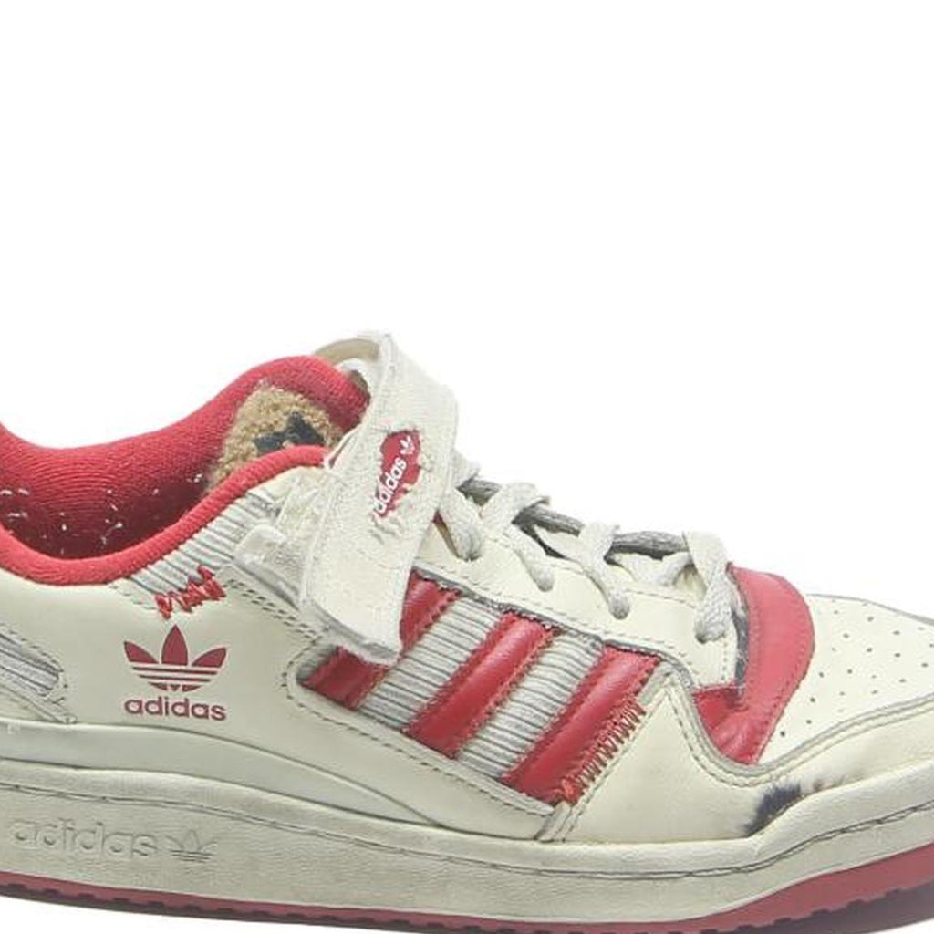 ADIDAS X Home Alone Forum Low Womens Lace-Up Trainers White & Red Leather UK 5