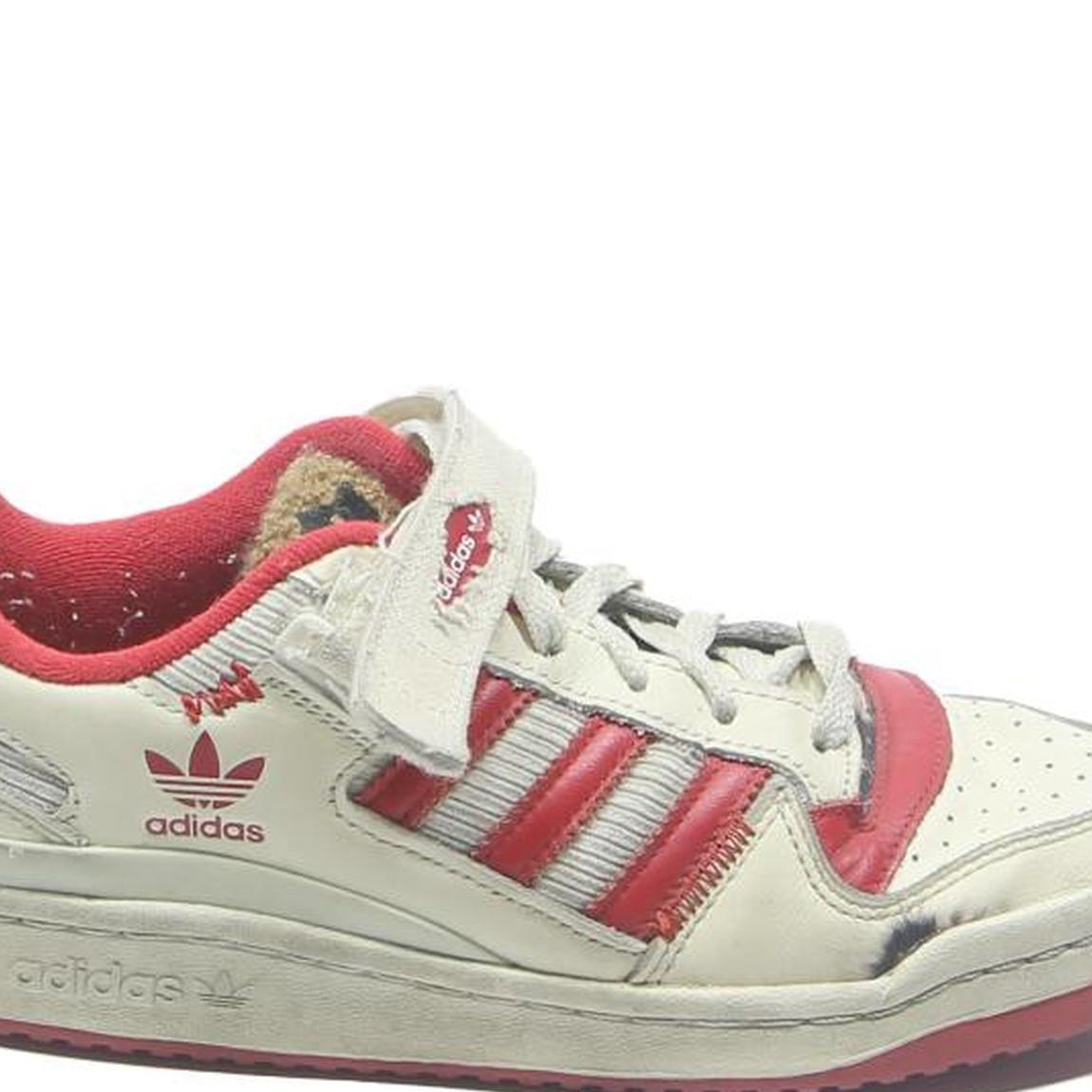 ADIDAS X Home Alone Forum Low Womens Lace-Up Trainers White & Red Leather UK 5